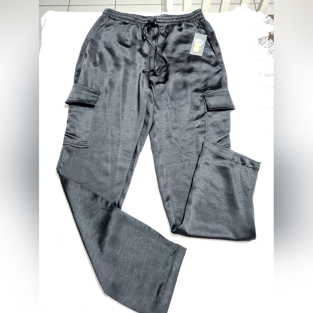 Vince Camuto Cargo Pants Drawstring Holiday | Black| Size Small